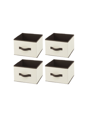 Mdesign Soft Fabric Closet Storage Organizer Cube Bin, 4 Pack