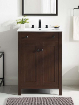 Brellin 24" Bathroom Vanity In Walnut White