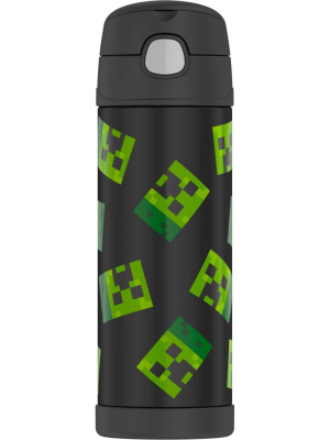 Thermos Minecraft 16oz Funtainer Water Bottle - Black