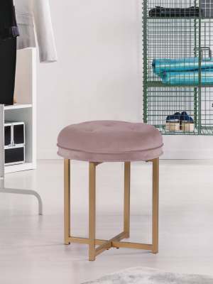 Tufted Backless Velvet Vanity Stool - Hillsdale Furniture