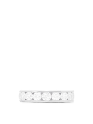 14k White Gold Channel Set Diamond Eternity Band, 3.00 Tcw