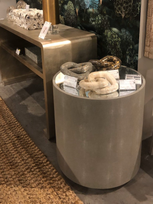 Cara Side Table Sand Faux Shagreen