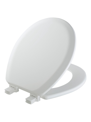 Round Molded Wood Toilet Seat With Easy Clean & Change Hinge White - Mayfair