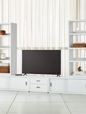 Aspect White Modular Media Center With Drawers