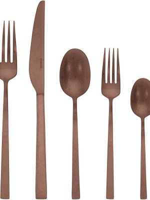 Linea Q 5-piece Place Setting, Copper