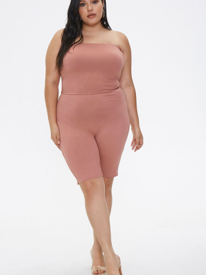 Plus Size Tube Romper