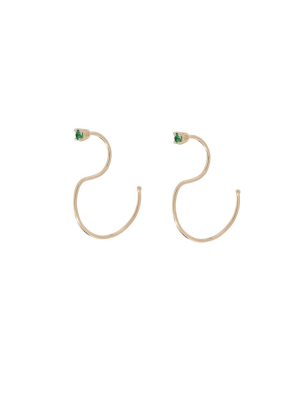 Petite Emerald Cerceau Hoops