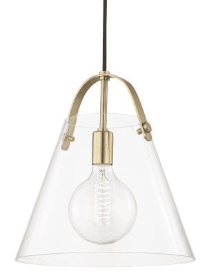 Karin 1 Light Large Pendant - Aged Brass