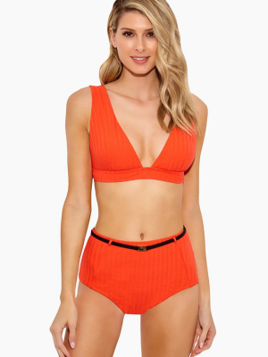 Emma Sporty Triangle Bikini Top - Orange