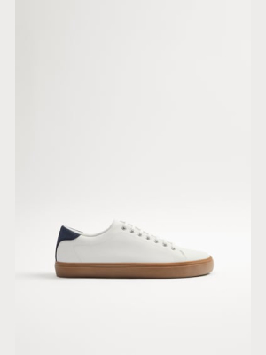 Contrast Sole White Sneakers