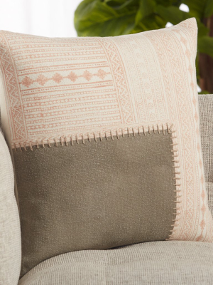 Ayami Tribal Pillow In Light Pink & Gray