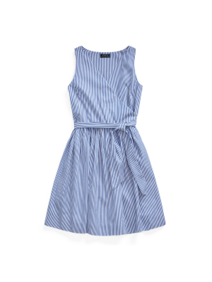 Striped Cotton Wrap Dress