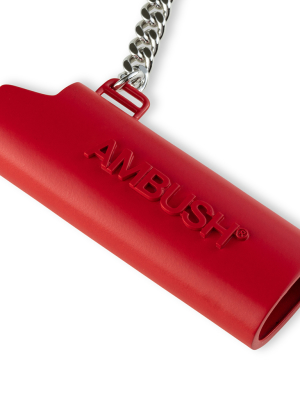 Ambush Logo Lighter Case Key Chain L - Red