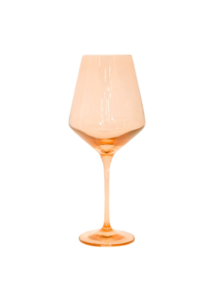 Colored Wine Stemware In Blushed Pink - Set Of 6