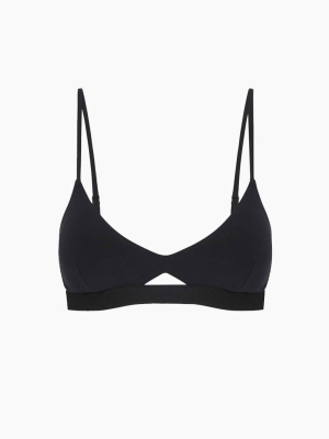 Oui Elastic Band Bralette Bikini Top - Black