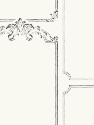 French Panel Wallpaper In White And Black From The Magnolia Home Collection By Joanna Gaines