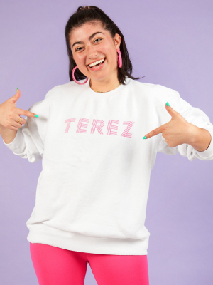 Unisex White Terez Logo Sweatshirt