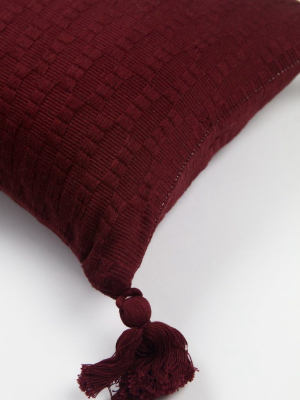 Antigua Lumbar Pillow - Burgundy