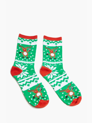 Reindeer Crew Socks