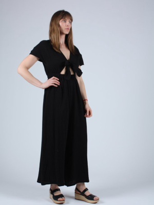 Tie Front Jumpsuit Black