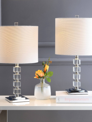 22" (set Of 2) Barnard Crystal/metal Table Lamp (includes Led Light Bulb) Clear - Jonathan Y