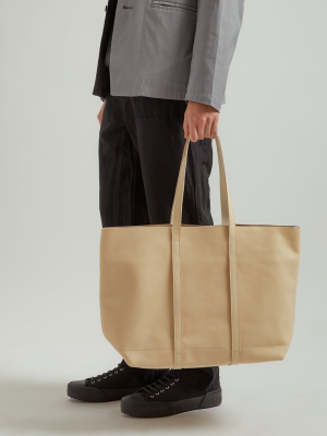 Leather 6p Tote Bag In Natural (m)