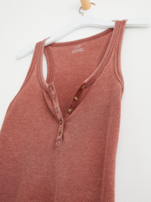 Aerie No Bs Waffle Henley Tank Top