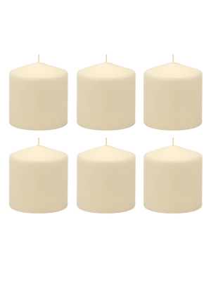 6pk Pillar Candles Ivory - Stonebriar Collection