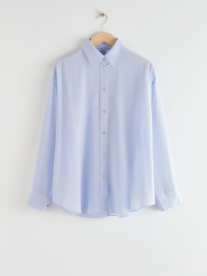 Oversized Button Up Silk Shirt