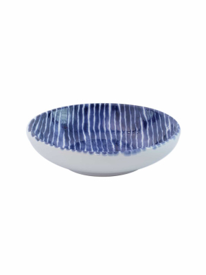 Vietri Viva Santorini Stripe Condiment Bowl - Blue & White