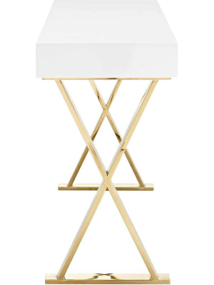 Section Console Table White/gold