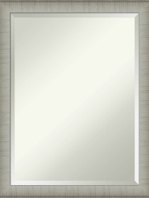 21" X 27" Elegant Brushed Framed Bathroom Vanity Wall Mirror Pewter - Amanti Art