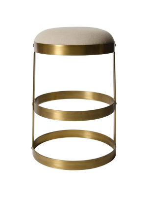 Dior Counter Stool, Antique Brass