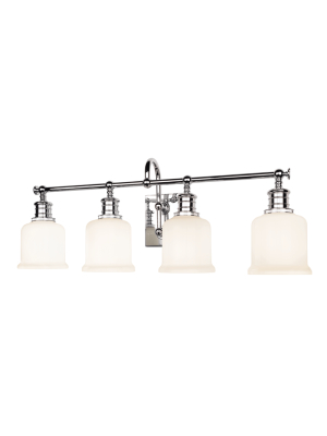 Hudson Valley Lighting Keswick 4-bulb Vanity Lamp - Polished Chrome & Opal Glossy