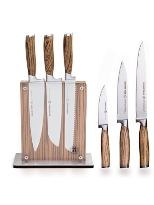 Schmidt Brothers Cutlery Zebra Wood 7pc Knife Block Set