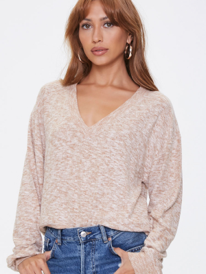 Marled Drop-sleeve Sweater