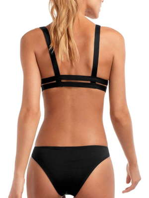 Vitamin A Ecolux Neutra Hipster Bikini Bottom In Black