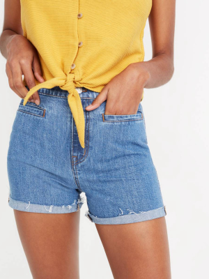 High-rise Denim Shorts: Welt-pocket Edition