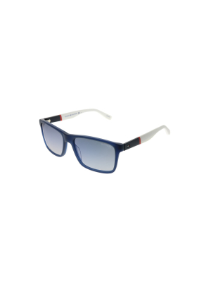 Tommy Hilfiger Th 1405/s H10 Dk Unisex Rectangle Sunglasses Blue With Blue Gradient Lens 56mm