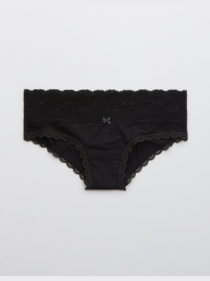 Aerie Sugar Cookie Lace Shine Cheeky Underwear