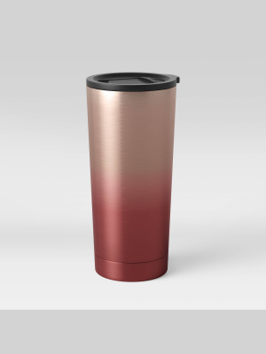 19oz Stainless Steel Vacuum Coffee Tumbler With Slide Lid Pink Ombre - Room Essentials™