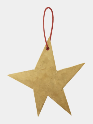 Fog Linen Brass 5 Point Star Ornament