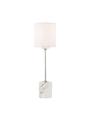 Fiona 1 Light Table Lamp With A Marble Base - Aged Brass