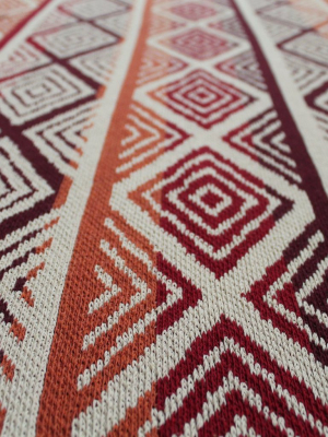 Happy Habitat Diamond Stripes Throw - Cabernet / Pomegranate / Terracotta