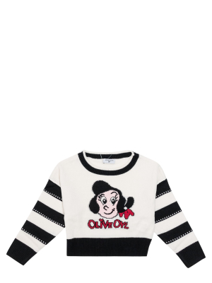 Monnalisa Olive Oyl Intarsia Knit Jumper