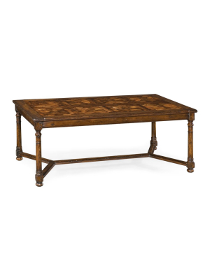 Walnut Rectangular Parquet Oyster Coffee Table