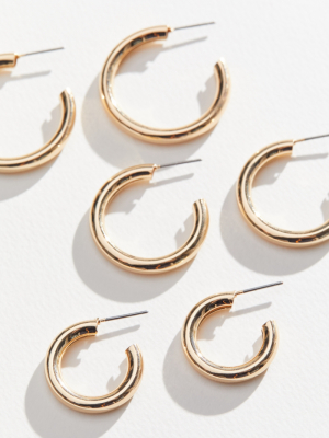 Hollow Hoop Earring Set