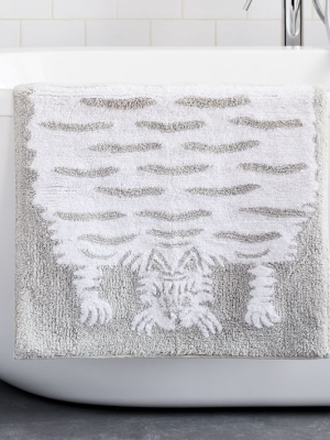 Organic Tufted Tiger Bath Mat - Gray Sky