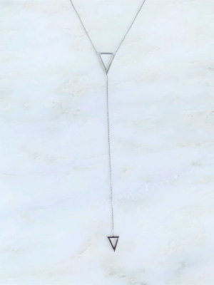 Its Goin Down Lariat Necklace, Silver