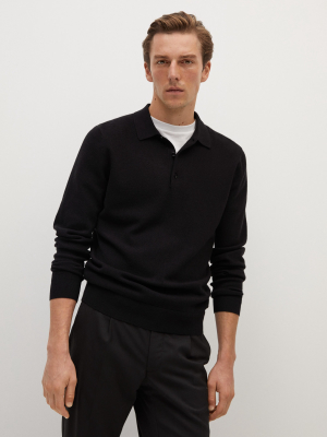 Knitted Woollen Polo Shirt